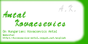 antal kovacsevics business card